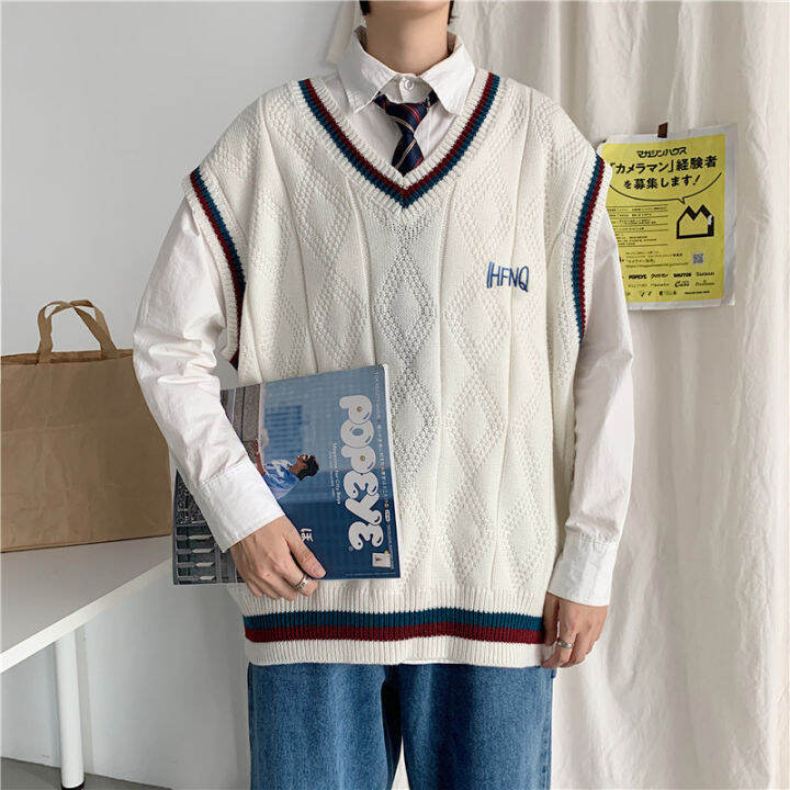 Sweater Vest Men's Japanese Style Loose 