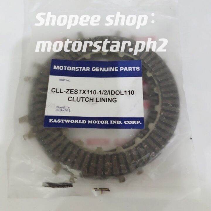 ZESTX1101/2/IDOL110 CLUTCH LINING SET MOTORSTAR Lazada PH