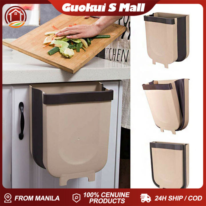 Hanging Kitchen Trash Can With Garbage Bag Storage, Foldable Large