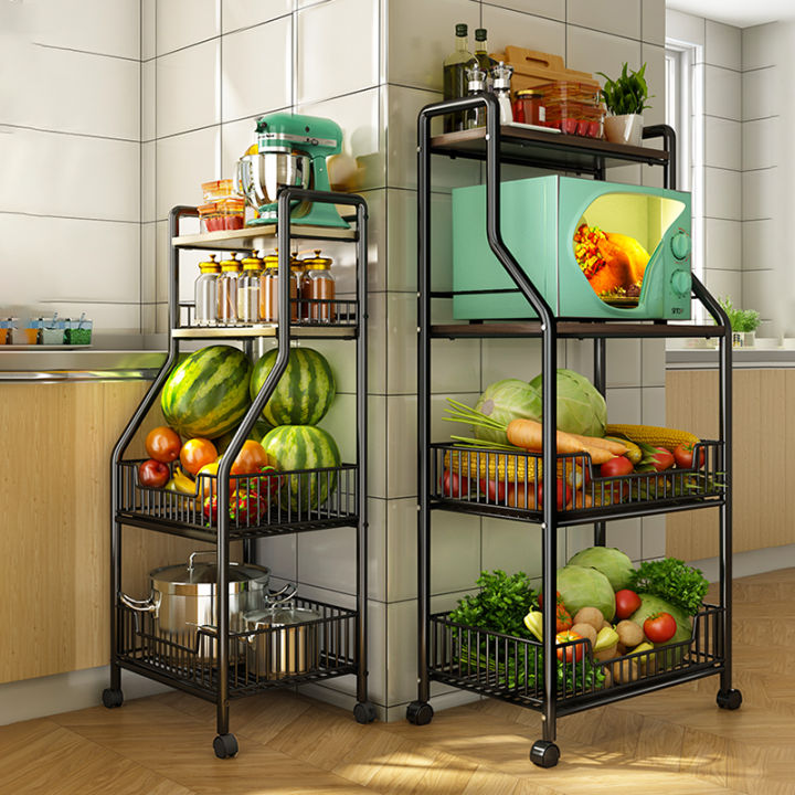 Household Multifunctional Kitchen Storage Rack Floor Multi-layer Microwave  Oven Rack Storage Cabinet Vegetable Storage Rack