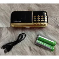 Radio mini nghe đài, nghe nhạc thẻ nhớ, USB, nghe kinh phật Craven-25A - Hàng nhập khẩu