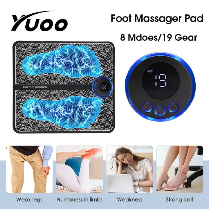 YUOO EMS Foot Massage Rechargeable Electric Foot Massage Pad Feet ...