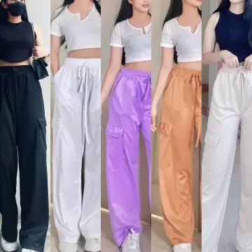 y2k Red Cargo pants for women Korean style high waist loose casual street  sports wide leg pants