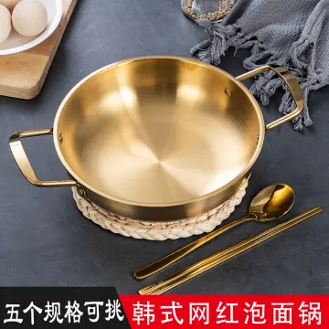 Korean Style Ramen Noodles gold Pot Aluminum Soup hot Pot Oxidized Coating  Noodles Mike Egg Soup Cooking golden Kitchen Cookware