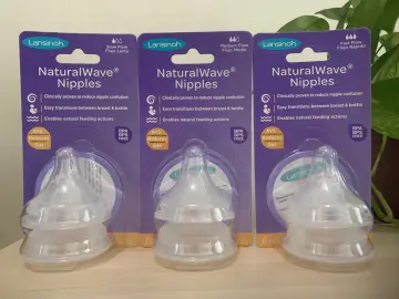 Lansinoh NaturalWave Nipples - 2-Pack Slow & Medium Flow
