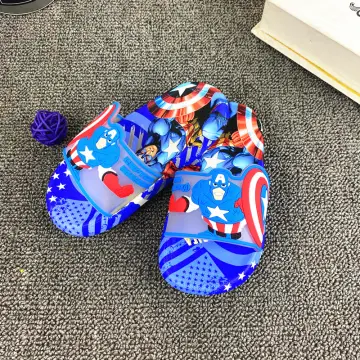 Marvel Big Kids Captain America Stay-Put Closure Slide Sandals from Finish  Line - Macy's