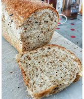 Butter Oat Sourdough Sandwich with Perilla Seeds