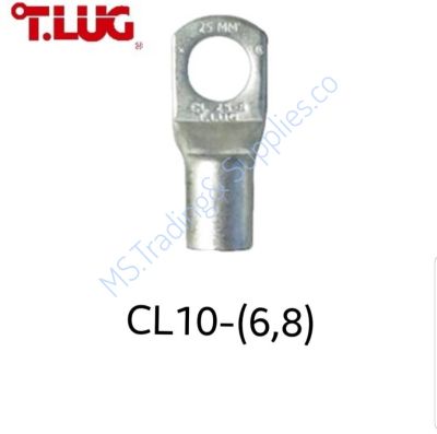 หางปลาทองแดงรุ่นหนา ทรงยุโรป 10 ชิ้นต่อแพ็ค Cable Lugs CL Type รุ่น CL10-(6,8) 10pieces/Pack T Lug Cable Lugs CL TYpe Copper Tube