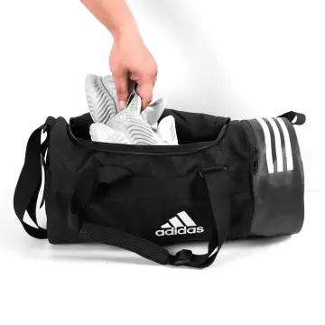 Adidas Essentials 3-Stripes Duffel Bag - Extra Small (Black / White)