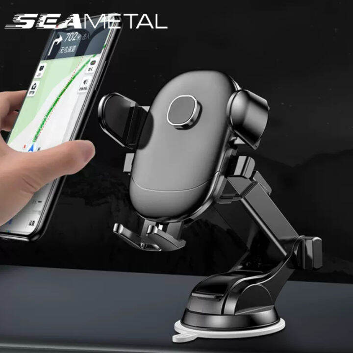 SEAMETAL Car Phone Holder Dashboard Windshield Mobile Cell Phone Retractable Mount Stand Car