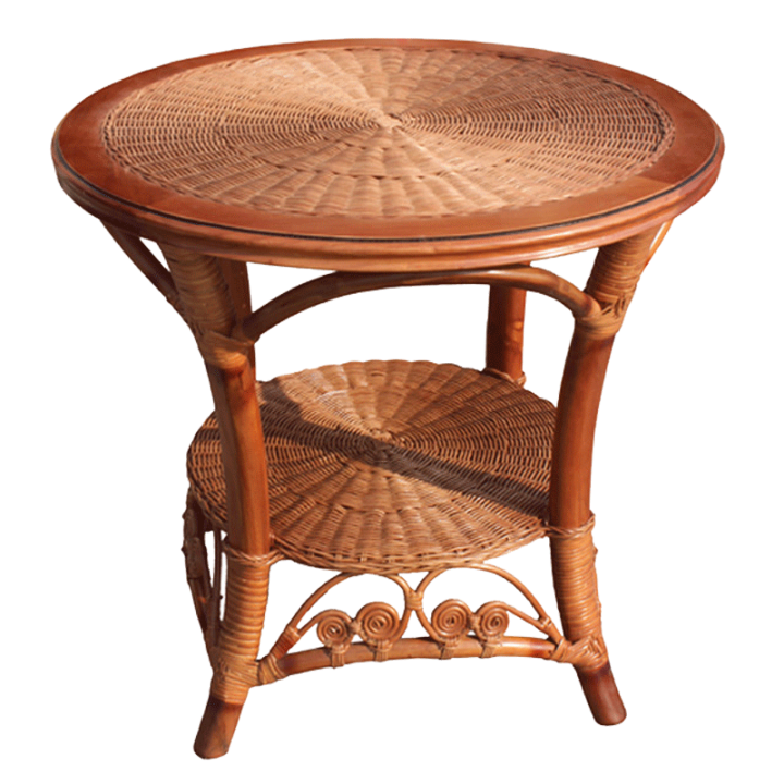 Natural Rattan Dining Table and Chair Real Rattan round Leisure Rattan Table Household Hotel