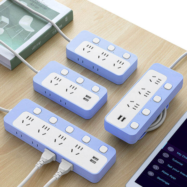 Smart Independent Switch Socket Panel Long Cable Power Strip Multi ...