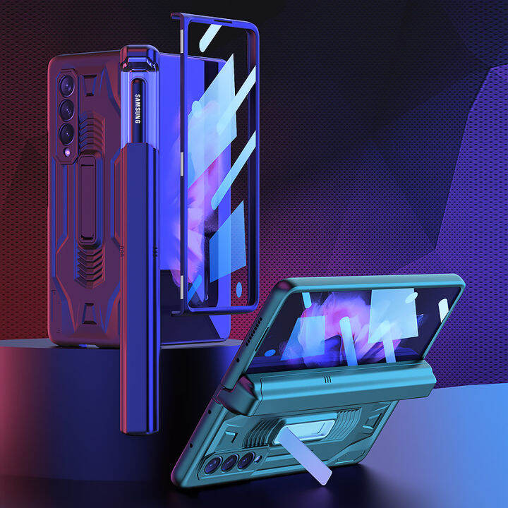 Sliding Pen Slot Samsung Z Fold 5 Standing Case Folding Hinge Cover