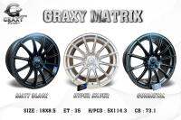 แม็กขอบ18 Graxy Matrix 5/114 สีเงิน/สีดำ (4วง)