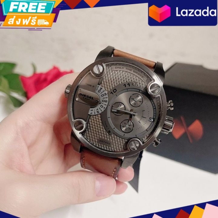 นาฬิกา-diesel-little-daddy-chronograph-brown-leather-watch-รุ่น-dz7442-ขนาด-51มม