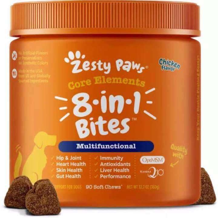 พร้อมส่ง-zesty-paws-8-in-1-multifunctional-bites-for-dogs-peanut-butter-flavor-90-soft-chews