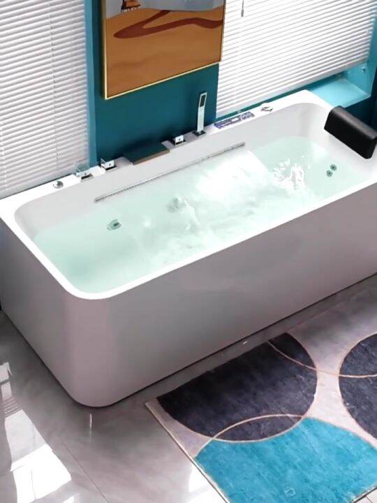 Relaxing Waterfall Jacuzzi Massage Bathtub with Led Lighting Tab Mandi