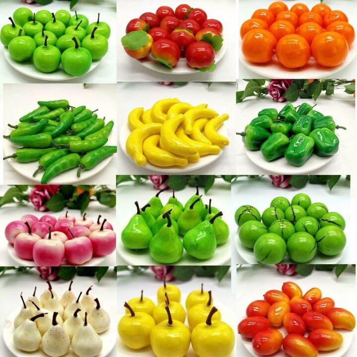 Mini Simulation Small Items Mixed Fruit Model Artificial Fruits and Vegetables Set Early