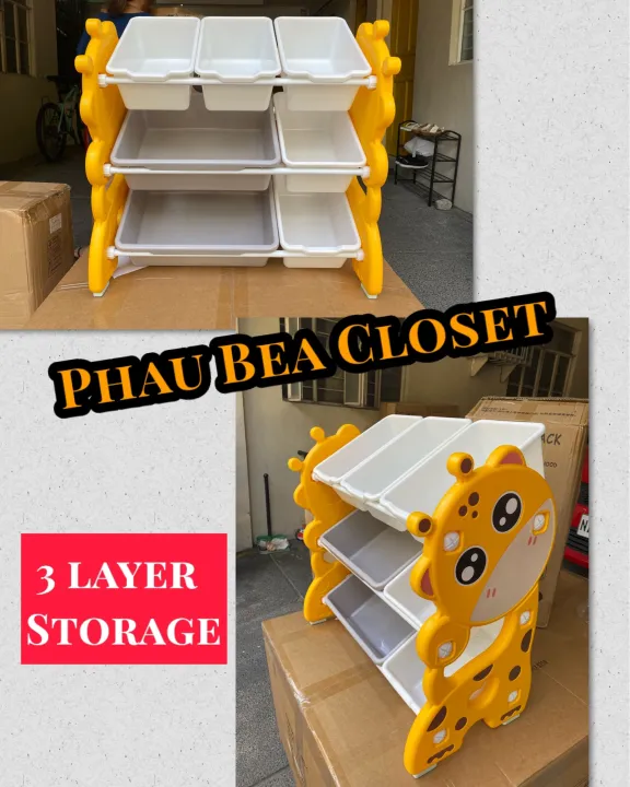 3 layer giraffe toy storage with bin Lazada PH