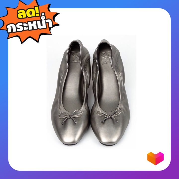 sincera-brand-premium-flat-shoes-คัชชูสี-metallic-gray-รองเท้าคัชชูส้นแบน-คัชชูส้นเตี้ย-หนังนิ่ม-ใส่สบาย-ไม่กัดเท้า