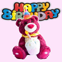 ตุ๊กตาหมีน้อยที่จะร้องเพลงสุขสันต์วันเกิดตุ๊กตาหมีเท็ดดี้สตรอเบอร์รี่ของขวัญวันเกิดให้แฟนเป่าเทียน