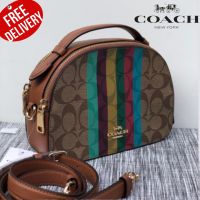 กระเป๋าถือ กระเป๋าสะพาย COACH SERENA SATCHEL IN SIGNATURE CANVAS WITH STRIPE (COACH #C5642) ออก Shop USA รับประกันของแท้ 100%