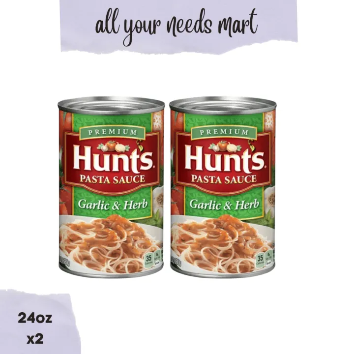 Hunt's Premium Garlic & Herb Pasta Sauce, 24oz x 2 Lazada PH