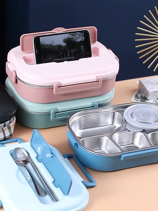 Stainless Steel Japanese Style Insulated Lunch Box, Adults and Kids