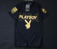 พร้องส่ง ?? เสื้อยืดเพย์บอยแขนสั้น playboy usa สกรีนสีทองสวยมากกกก