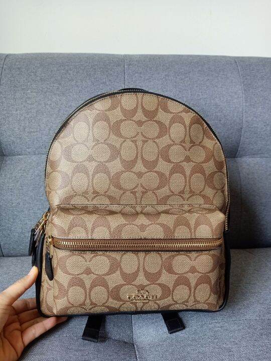 กระเป๋าเป้ F32200 Medium Charlie Backpack In Signature Canvas Lazada