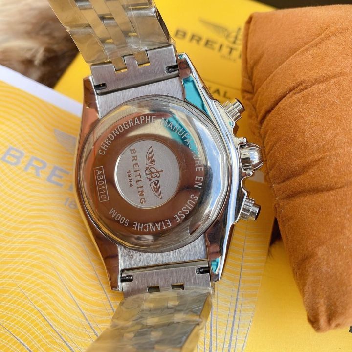 นาฬิกาbl-หน้าปัดสีขาว-ระบบควอทจับเวลาได้-size-47mm-ภาพถ่ายจากสินค้าจริง