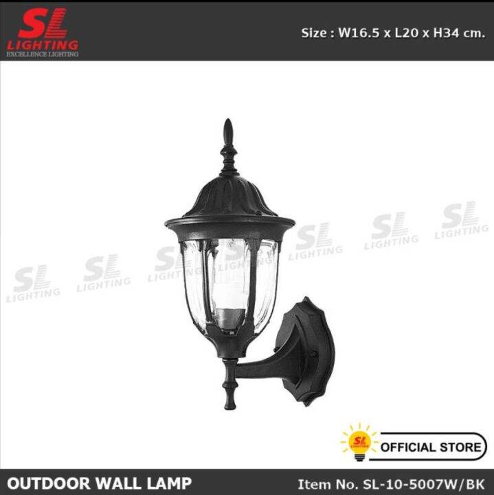 โคมผนังนอกบ้าน-sl-10-5007w-bk-lighting-โคมไฟติดผนังภายนอก-sl-10-5007w-bk-outdoor-wall-light-die-cast-aluminium-glass-led-outside-wall-lamp