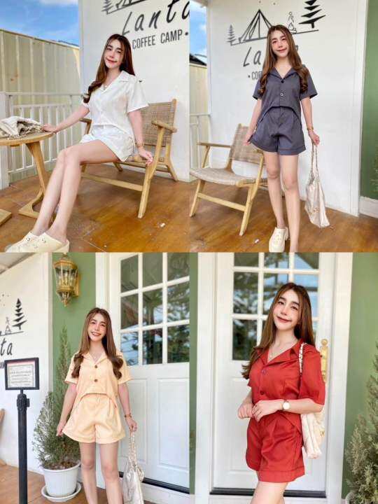 miniminey-ชุดเซ็ต2ชิ้น-งานหน้าสั้นหลังยาว-ผ้าzara