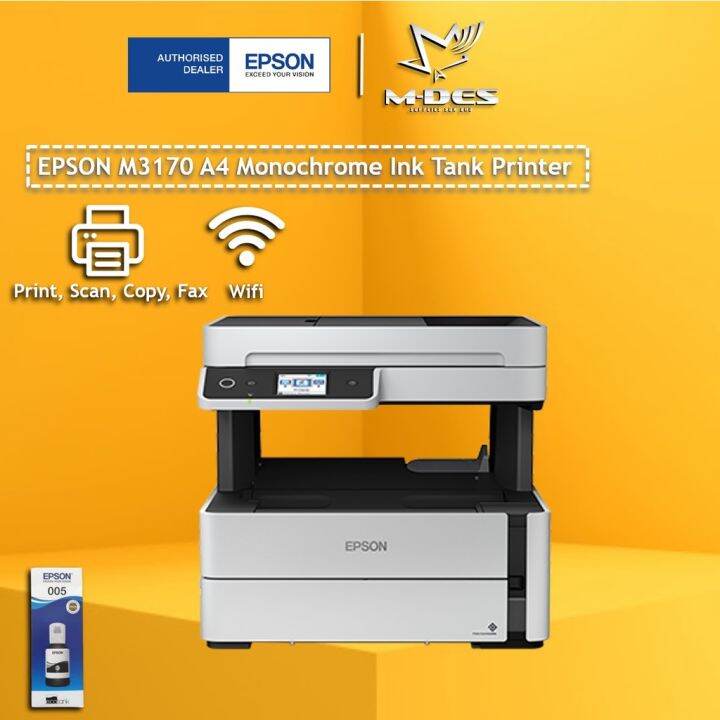 Epson EcoTank M3170 Monochrome Wireless All in One A4 Color Ink Tank