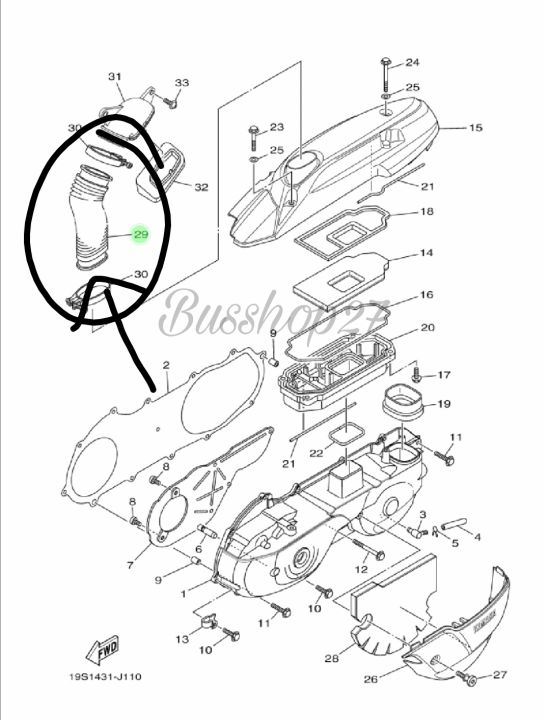 ท่ออากาศfino-mioไฟ2ตา-mioไฟตาโต-yamaha-แท้