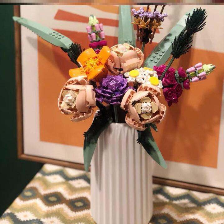 Lego Vase Lego Bouquet Vase Matching Rose 10280 Building Blocks Vase