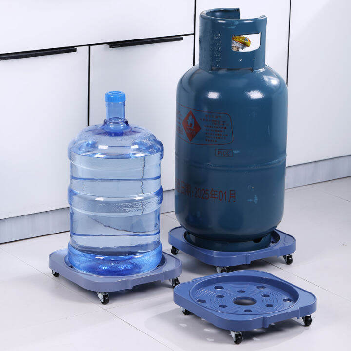 Kitchen Gas Cylinder Mobile Bracket Flower Pot Wheeled Storage Rack