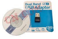 Dual Band USB Wifi 1300Mbps อะแดปเตอร์ AC1300 2.4GHz 5GHz WiFi เสาอากาศคอมพิวเตอร์มินิการ์ดเครือข่ายตัวรับสัญญาณ802.11b/N/G/Ac