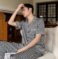 ชุดนอนผู้ชาย Black shinori pajamas (premium silk satin)