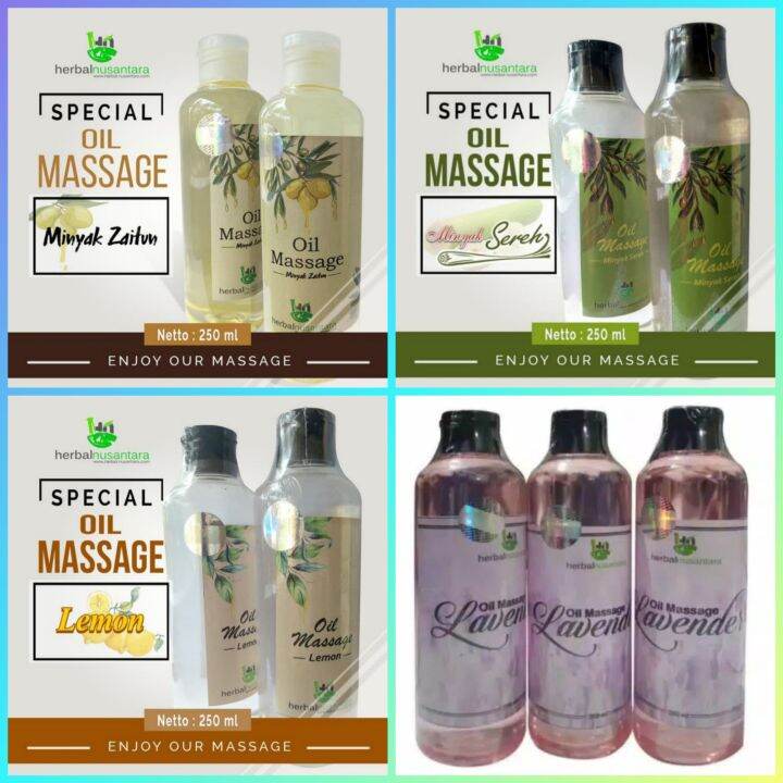 Minyak Pijat Urut Bekam Herbal Oil Massage Aroma Zaitun Sereh Lemon Lavender Jasmine Green Tea