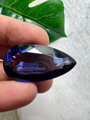 Lab sapphire 58 carats1 pieces Blue Sapphire พลอยไพลิน สีน้ำเงิน ( LAB ) อัญมณี... พลอย ขนาด 31x19 มิลลิเมตร ( MM) ( 1 PCS เม็ด)