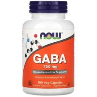 ?Now​ Gaba 750 mg.​ Neurotransmitter Support​ 100​ capsules​