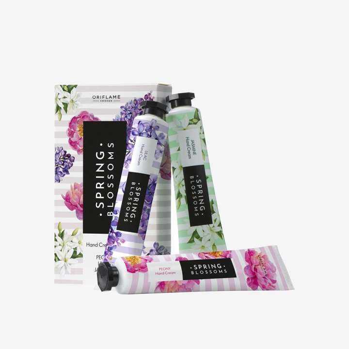 Spring Blossoms Hand Cream Trio Peony Lilac Jasmine krim tangan
