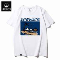 KERWATS เสื้อทีเชิ้ตพิมพ์ลายแบรนด์ยอดนิยมลายตัวอักษรแบบใหม่ไซส์ใหญ่แฟชั่นฤดูร้อนฮิตจากประเทศจีนเสื้อยืดลำลองเสื้อตัวในแขนสั้นคอกลมสำหรับผู้ชาย