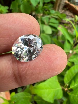 เพชรรัสเซีย ขนาด 10X12 มม AAA เกรด  AMERICAN DIAMOND  ขนาด 9X7 มม (1 เม็ด) สีขาว BRILLIANT WHITE DIAMOND