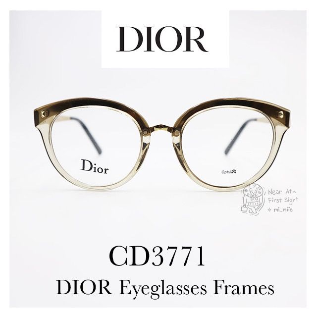 แว่น-dior-กรอบแว่น-christian-dior-ของแท้-100-รุ่น-cd3771-fom-น้ำตาล-gold-glasses-dior-eyeglasses-frames-cat-eye-รับประกันศูนย์-1ปี