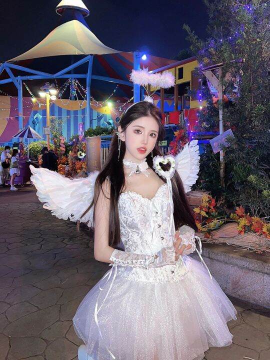 Lolita Halloween Costume Adult Disney Princess Cos Costume Angel Sexy ...