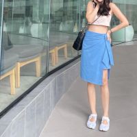 HERDAILY STUDIO linne skirt - babyblue