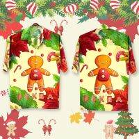 เสื้อฮาวาย เสื้อเชิ้ตลายคริสต์มาส ซานตาครอส christmas เสื้อสีเขียว สีแดงขนาด 44-52"ผ้าไหมอิตาลี่ ภาพคม สีชัด คนอวบ คนอ้วนใส่ได้ ไม่ต้องรีด