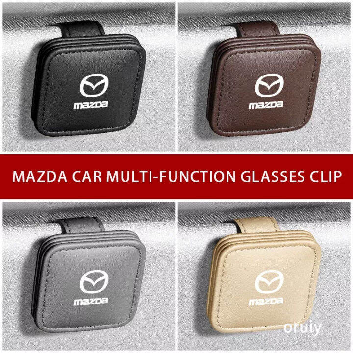 【Mazda】Car glasses clip leather IC card storage clip Mazda 2 3/5/6 323